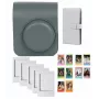 LOVEINSTANT Kit 4 em 1: Capa de Proteção, Álbum de Fotos (96 Fotos), Molduras e Autocolantes para Fujifilm Instax Mini 41 - Cinzento