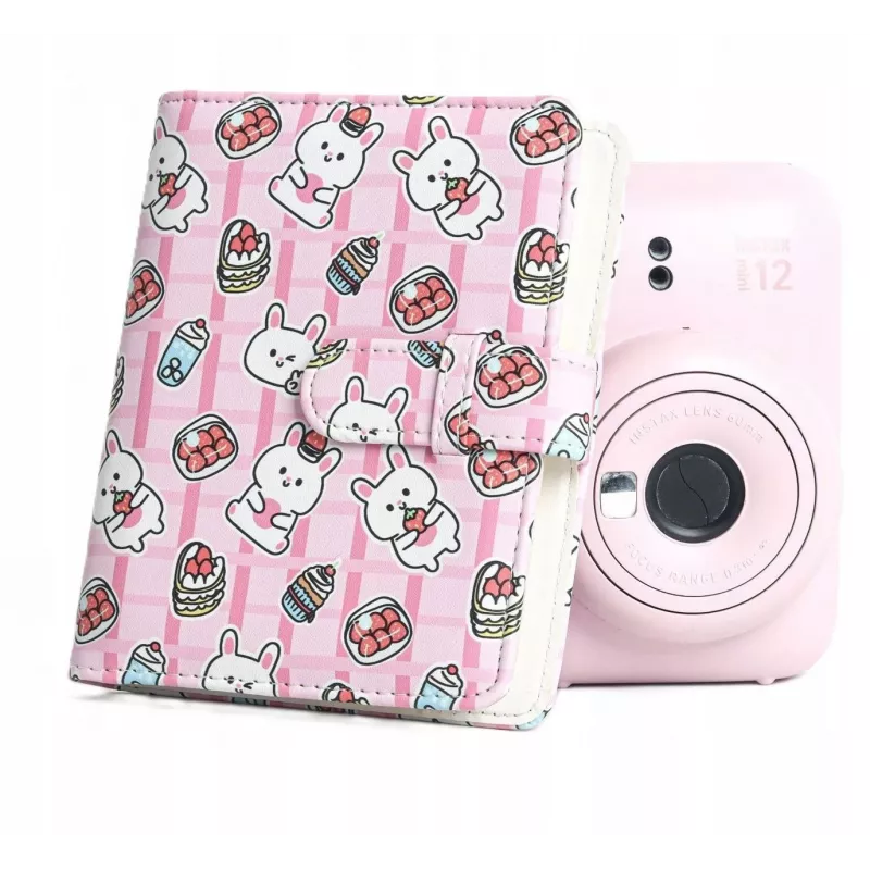 LOVEINSTANT Álbum de Fotos 64 Fotos para Fujifilm Instax Mini 99 41 12 40 11 Evo LiPlay Link, Design Strawberry Rabbits