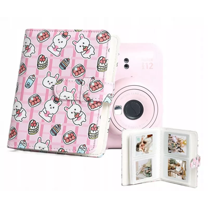 LOVEINSTANT Álbum de Fotos 64 Fotos para Fujifilm Instax Mini 99 41 12 40 11 Evo LiPlay Link, Design Strawberry Rabbits