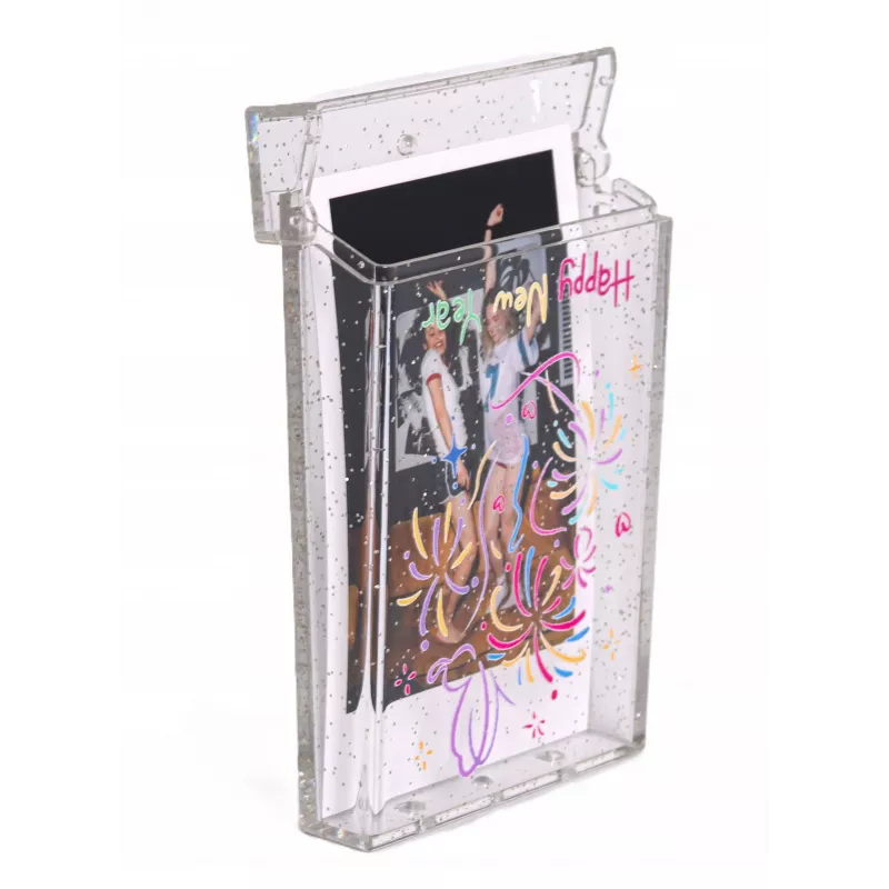 LOVEINSTANT Conjunto 2 em 1 Capa Bolsa Estojo para Fuji Instax Mini 12 Caixa de Armazenamento de Fotos Transparente Shimmer