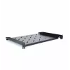 RACKTEL RL-PD600S Prateleira de encaixe 1U 19 polegadas de montagem frontal, profundidade 600 mm, capacidade de carga 20 kg, preto (RAL 9005)