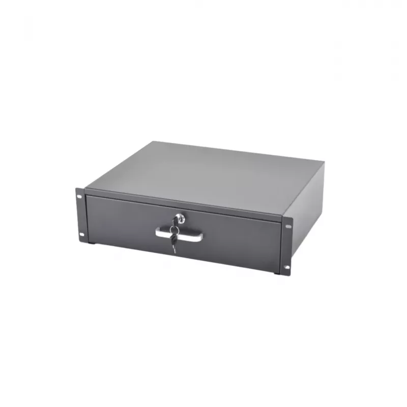 RACKTEL RL-SZ3U Gaveta deslizante 3U para racks de 19 polegadas, preto (RAL 9005)
