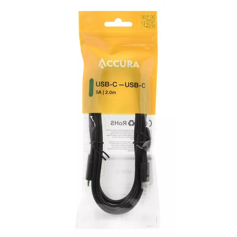 Accura Cabo USB-C para USB-C 2,0m 100W preto