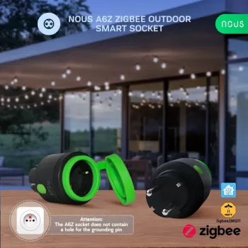 NOUS A6Z Ficha inteligente exterior Zigbee pack de 1 com monitorização de energia