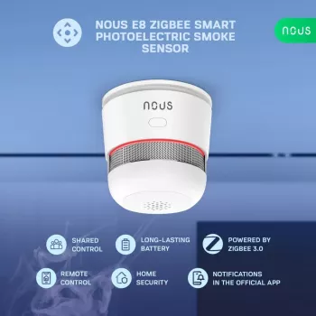 NOUS E8 Detetor de fumo inteligente ZigBee 3.0