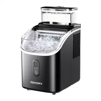 EUHOMY IM005 máquina de fazer gelo 15kg (preto) - máquina de gelo bullet compacta portátil com autolimpeza