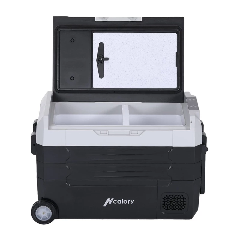 HCALORY D55M+ arrefecedor de automóvel com Bluetooth, 55L, compressor, -20°C a +20°C, DC 12V/24V, AC 100-240V, preto
