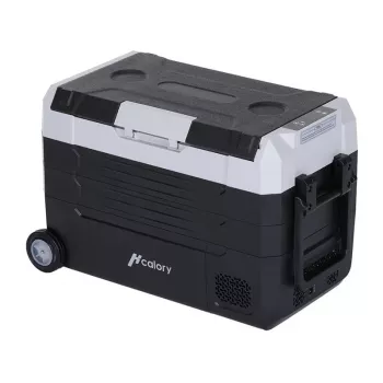 HCALORY D55M+ arrefecedor de automóvel com Bluetooth, 55L, compressor, -20°C a +20°C, DC 12V/24V, AC 100-240V, preto
