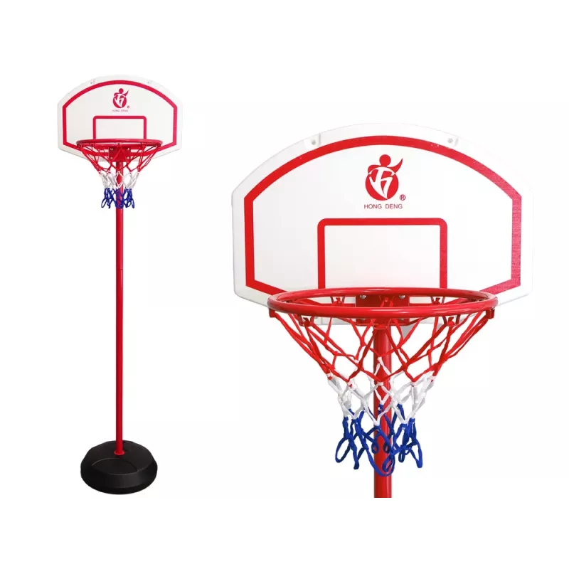 LEAN TOYS Cesto de basquetebol ajustável para crianças com bola para jardim