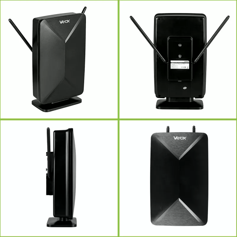 VAYOX VA0248 Antena DVB-T/T2 4K Interior/Exterior com Amplificador e Filtro LTE 4G