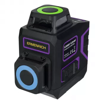 Nível laser Ermenrich LV40 PRO, feixe verde, 2 linhas, alcance 20 m