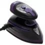 Adler AD 5049 Ferro de engomar a vapor de viagem, 420 W, base de cerâmica 14 x 7,5 cm, depósito de água 30 ml, 110/220 V, preto/violeta
