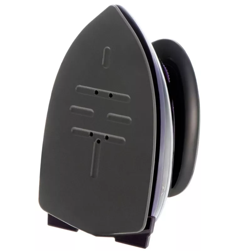 Adler AD 5049 Ferro de engomar a vapor de viagem, 420 W, base de cerâmica 14 x 7,5 cm, depósito de água 30 ml, 110/220 V, preto/violeta