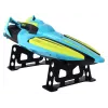 LEAN TOYS Barco RC 2.4G amarelo-turquesa à prova de água com controlo remoto