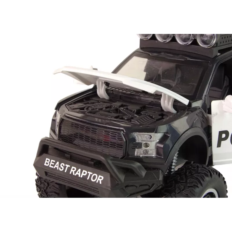 LEAN TOYS Veículo todo-o-terreno Raptor polícia porta que abre som luz