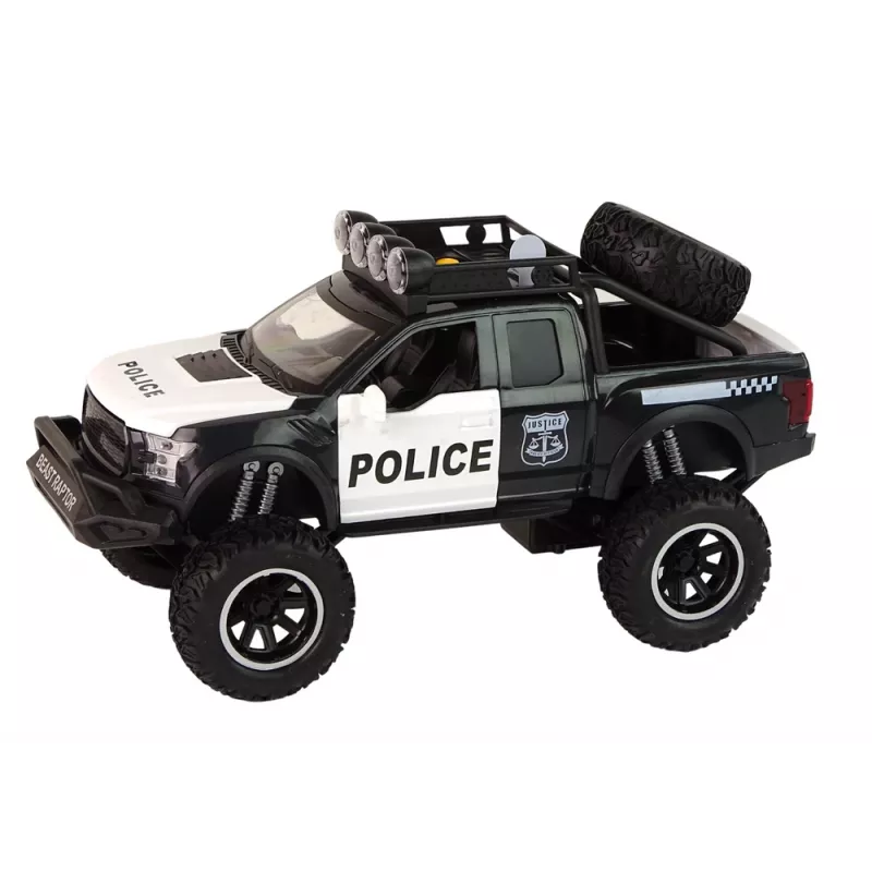 LEAN TOYS Veículo todo-o-terreno Raptor polícia porta que abre som luz