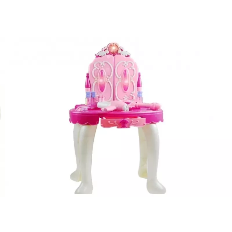 LEAN TOYS Penteadeira com luz e som, banco, entrada MP3, magia