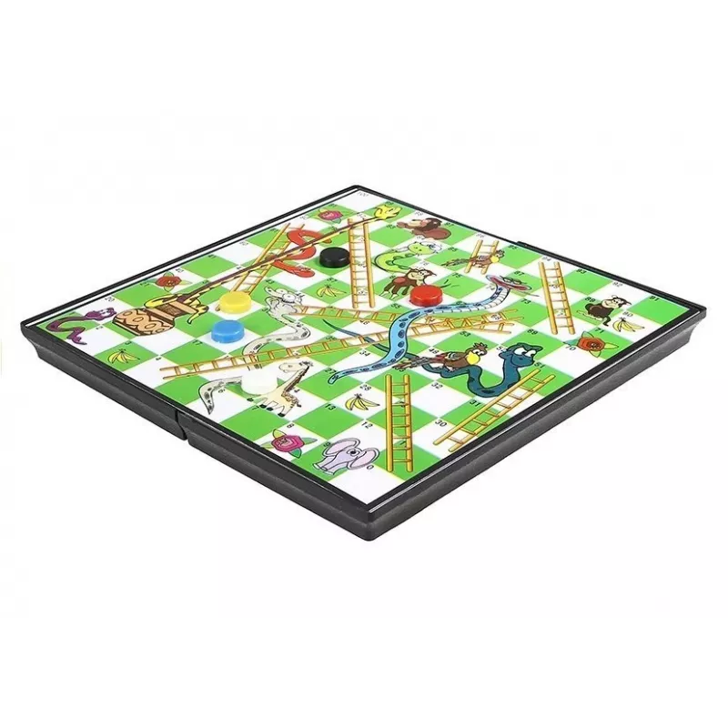 LEAN TOYS Conjunto de tabuleiro magnético 7 em 1 Xadrez Ludo Gamão Damas