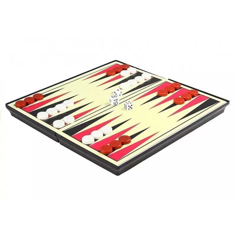 LEAN TOYS Conjunto de tabuleiro magnético 7 em 1 Xadrez Ludo Gamão Damas