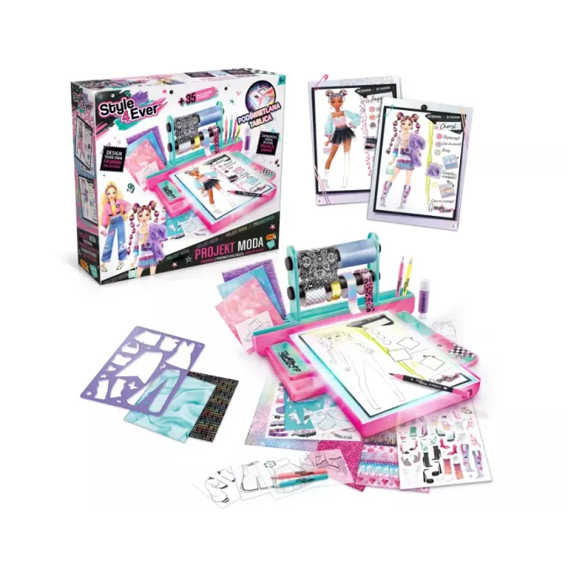 EPEE Fashion Design Kit criativo com mesa de luz LED - Projeto Moda