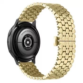 Beline Bracelete para relógio 20mm metal favo de mel dourado