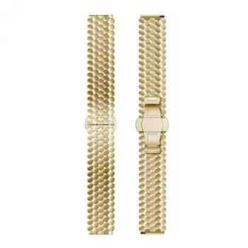 Beline Bracelete para relógio 20mm metal favo de mel dourado