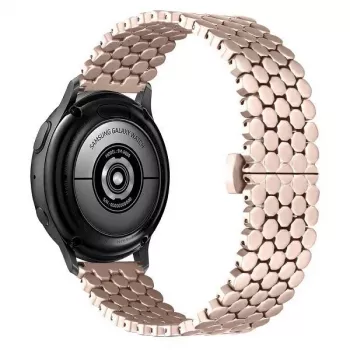 Beline Bracelete para relógio 20mm metal favo de mel rosa dourado