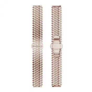 Beline Bracelete para relógio 20mm metal favo de mel rosa dourado