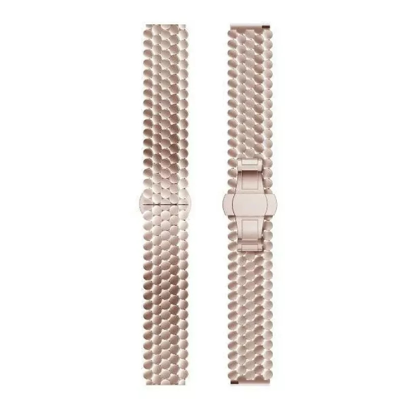 Beline Bracelete para relógio 20mm metal favo de mel rosa dourado