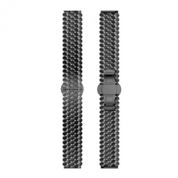 Beline Bracelete para relógio 22mm metal favo de mel preto