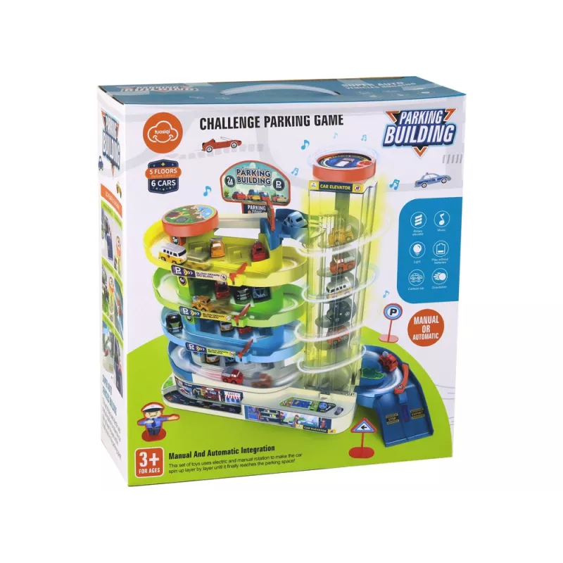 LEAN TOYS parque de estacionamento interativo de vários pisos para carros, luzes e sons