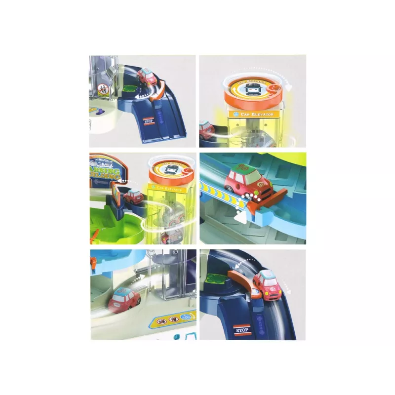 LEAN TOYS parque de estacionamento interativo de vários pisos para carros, luzes e sons