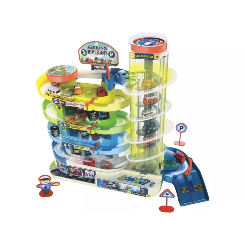 LEAN TOYS parque de estacionamento interativo de vários pisos para carros, luzes e sons