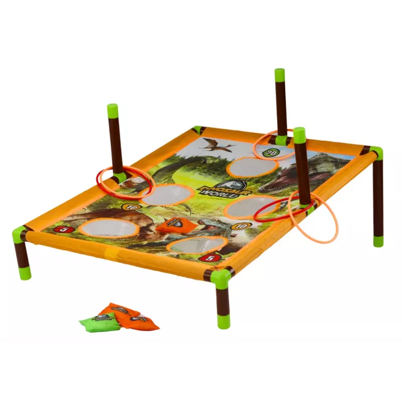 LEAN TOYS Jogo de Arcada Lançamento de Saco e Argolas 2em1 Tabuleiro Dinossauros
