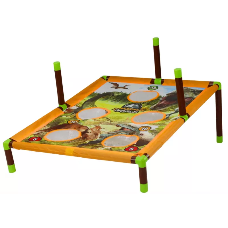 LEAN TOYS Jogo de Arcada Lançamento de Saco e Argolas 2em1 Tabuleiro Dinossauros