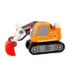 LEAN TOYS escavadora de rastos de desenhos animados kit de puzzle 3D de madeira - laranja
