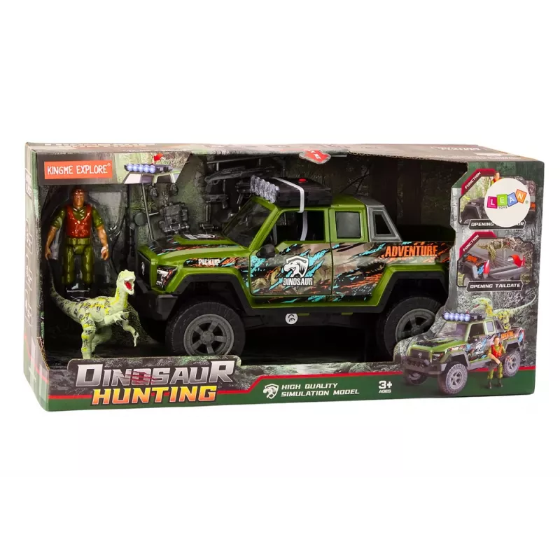 LEAN TOYS Carro de Caça Todo-o-Terreno Hunter Dinossauro Luzes Sons Verde