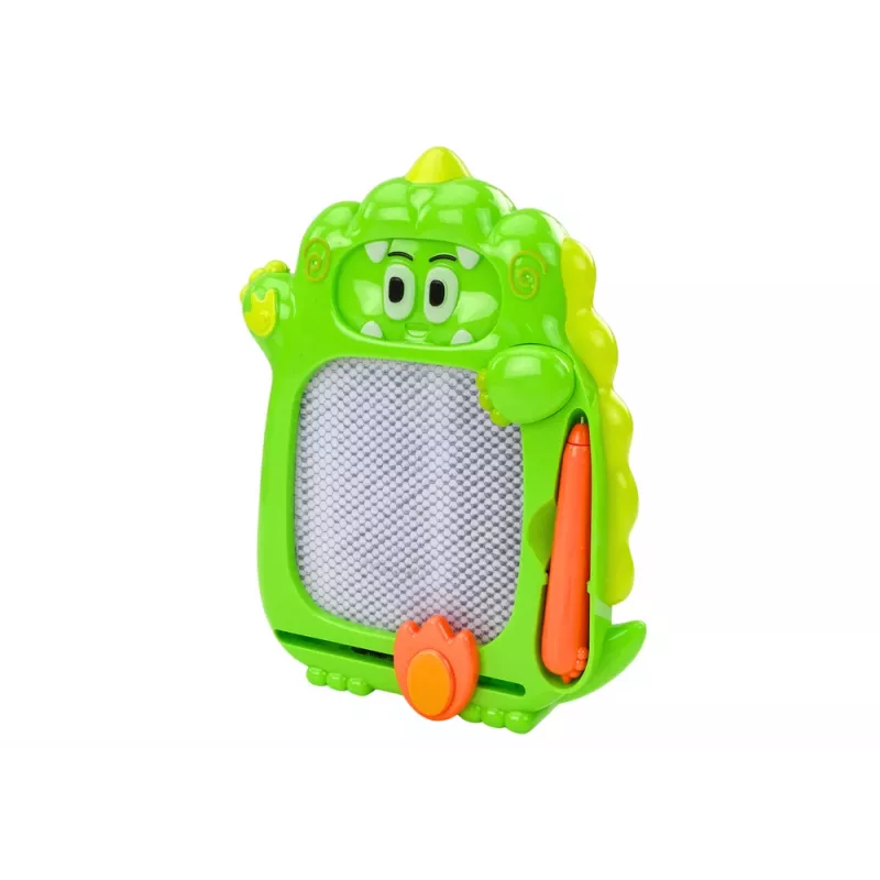 LEAN TOYS Quadro de desenho jogo de bolso 2 em 1 verde dinossauro