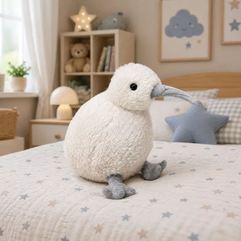 LEAN TOYS Peluche kiwi mascote ave branco 17 cm