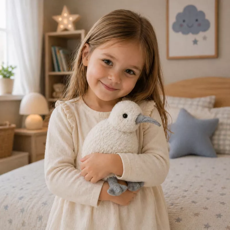 LEAN TOYS Peluche kiwi mascote ave branco 17 cm