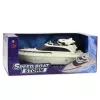LEAN TOYS Barco a motor RC a pilhas preto-branco