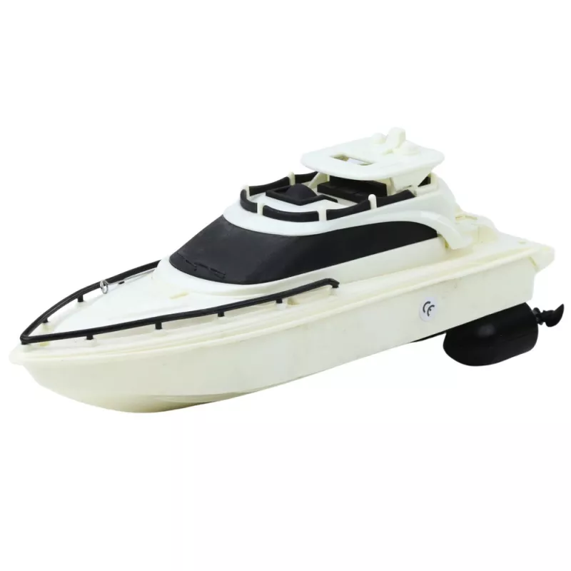 LEAN TOYS Barco a motor RC a pilhas preto-branco