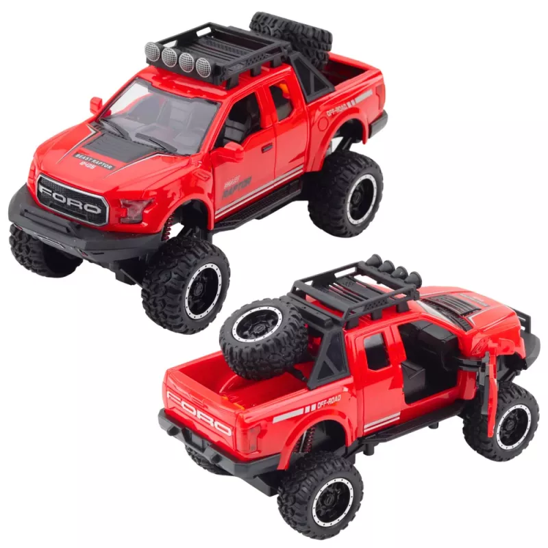 LEAN TOYS Veículo todo-o-terreno Raptor com portas que abrem, tração, luzes e mix de sons