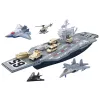 LEAN TOYS Grande porta-aviões militar com aviões de combate, tanques e veículos 70 cm