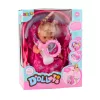 LEAN TOYS Boneca Bebé em Alcofa com Biberão, Chupeta, Fala, Balbucia, Faz Chichi