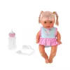 LEAN TOYS Boneca Bebé em Alcofa com Biberão, Chupeta, Fala, Balbucia, Faz Chichi