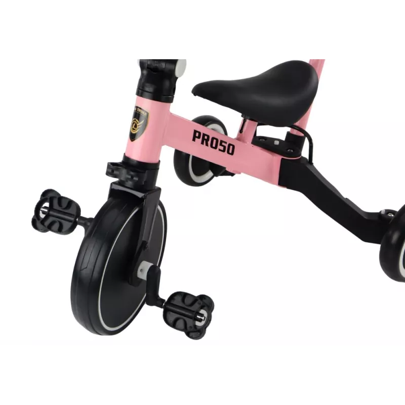 LEAN TRIKE PRO50 Triciclo com Barra de Empurrar Rosa