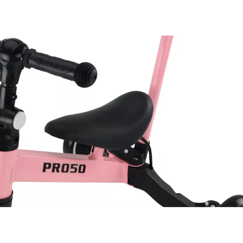 LEAN TRIKE PRO50 Triciclo com Barra de Empurrar Rosa