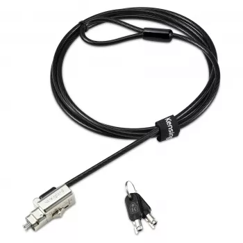 Kensington Cabo de Segurança 3 em 1 com Chave, 1,8 m (6 ft) - Preto/Prata
