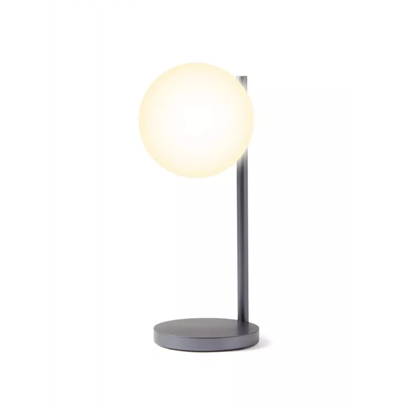Lexon Bubble Lamp Candeeiro de Secretária LED com Carregador Qi de 15W, Gunmetal